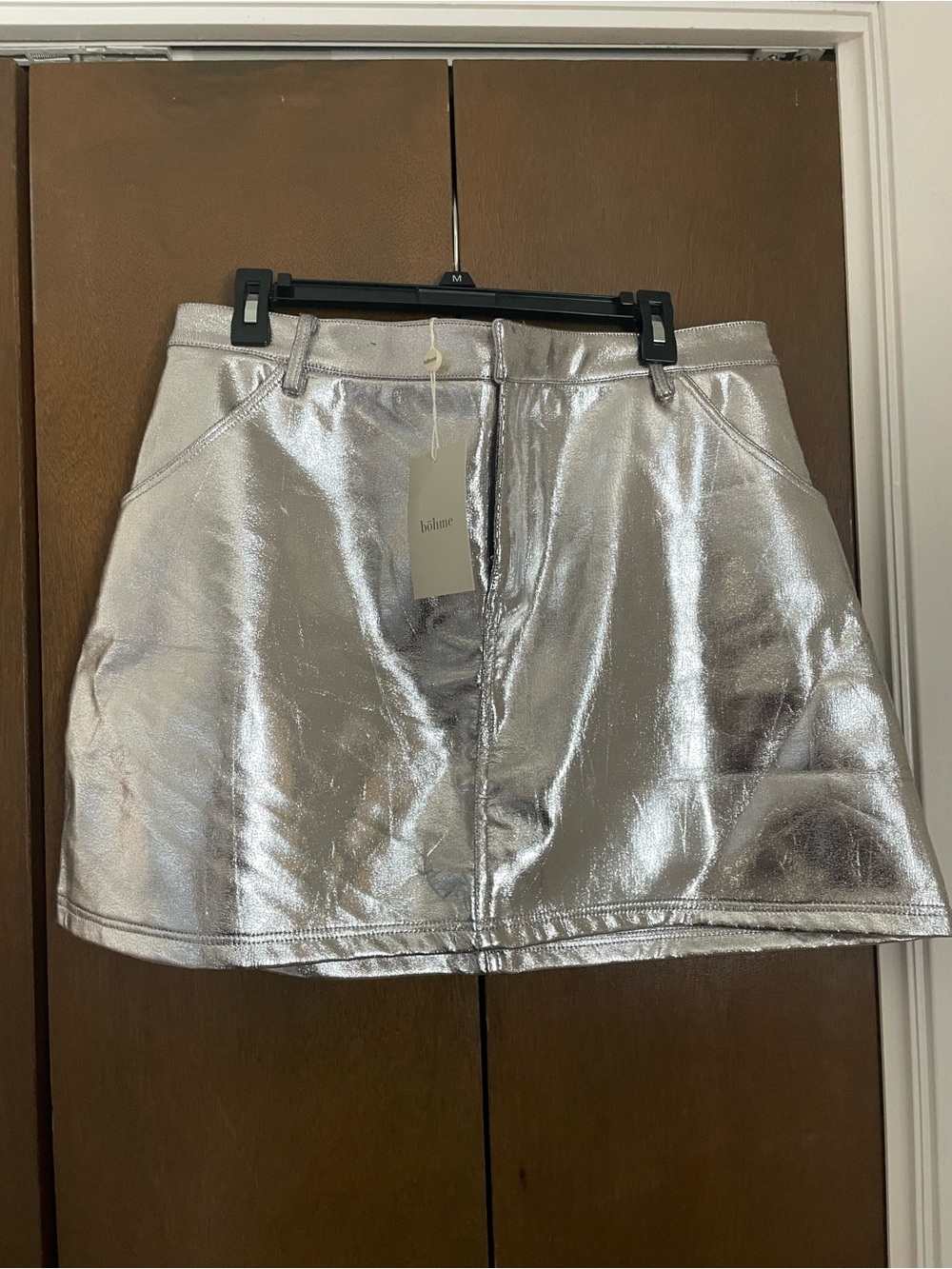 Boheme Silver Metallic Mini Skirt